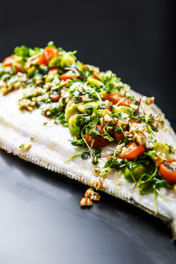 Whole baked Sterling halibut Christmas