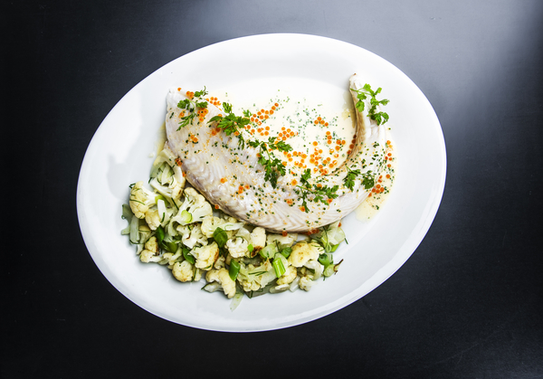 Baked Sterling halibut 